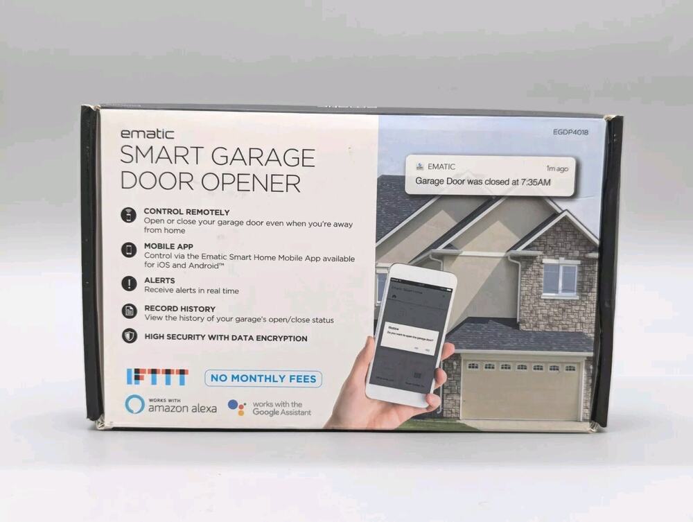 Ematic Smart Garage Door Opener works with Amazon Alexa & Google